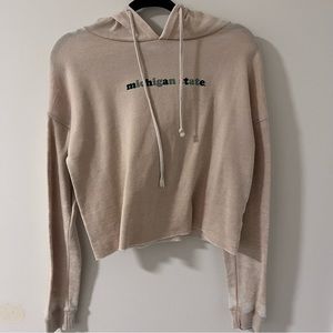 Michigan State University Tan Cropped Hoodie